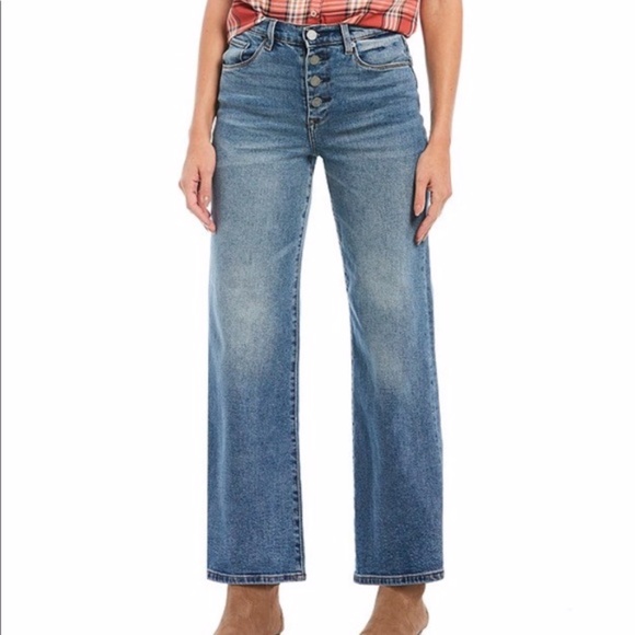 Chelsea & Violet Denim - Chelsea & Violet Button Front Wide Leg Jeans